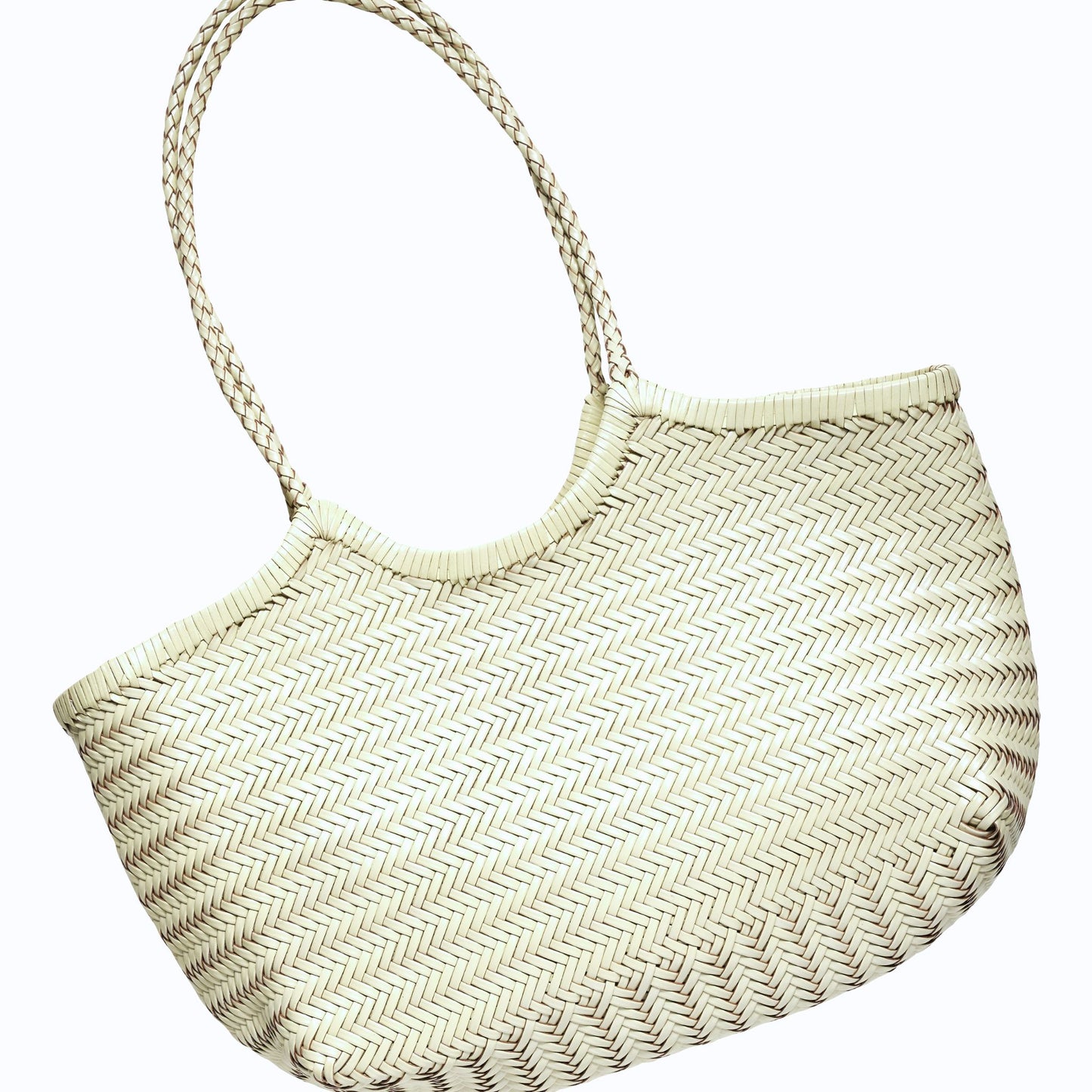 The Large Woven Leather Basket