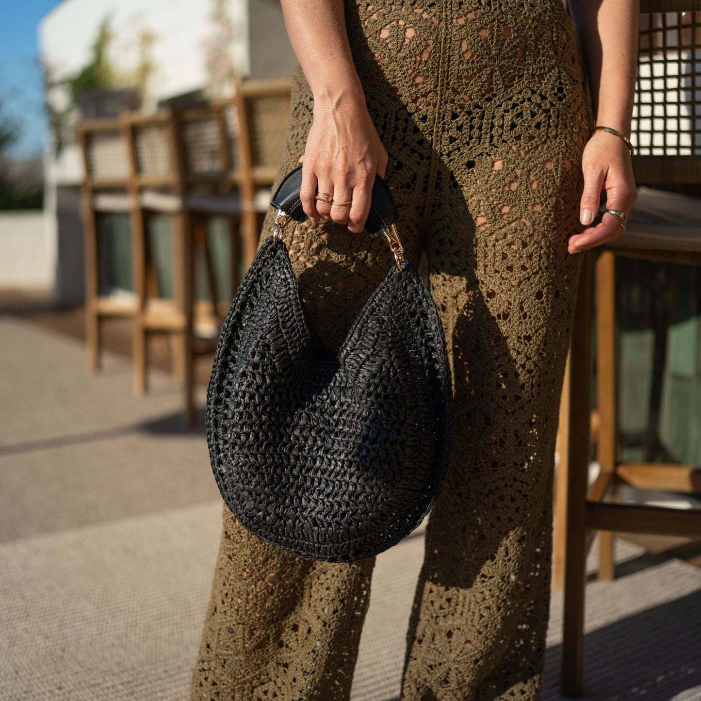 Circular Raffia bag