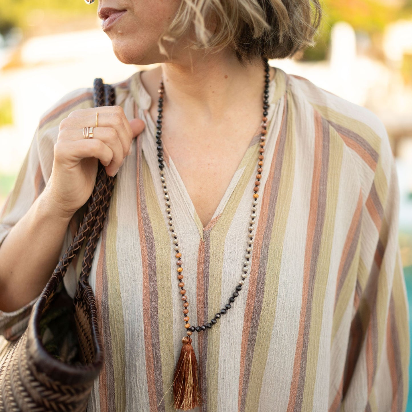 Beaded Long Tassel Necklaces