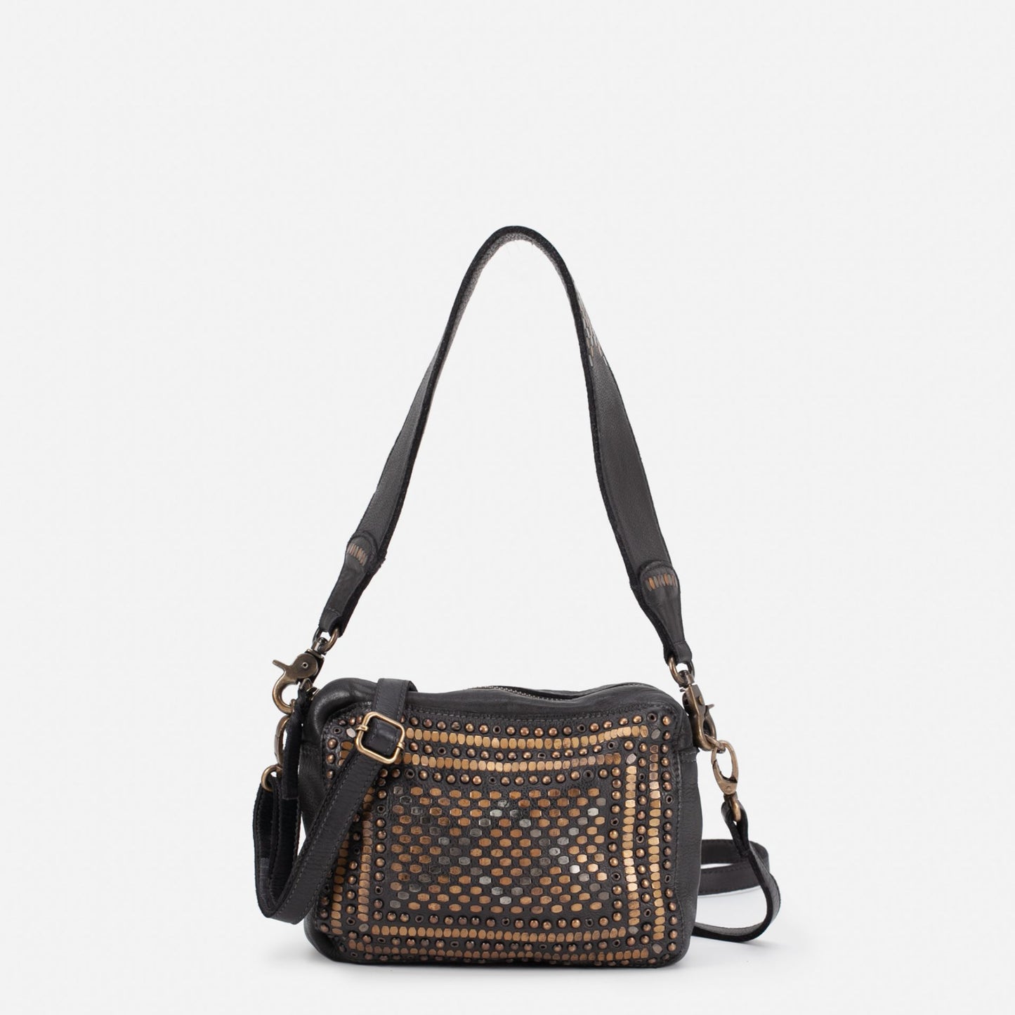 Studded Vintage style Camera bag Black
