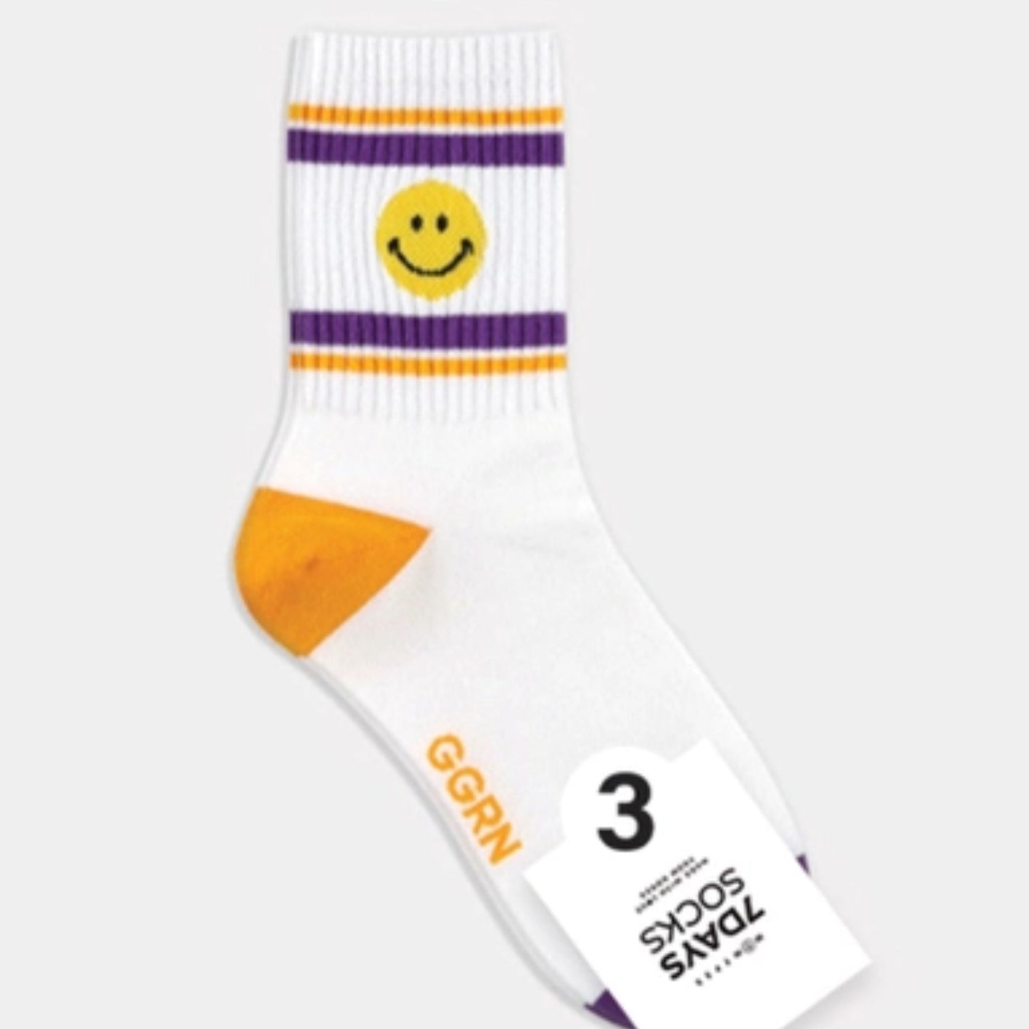 Heart & Smiley Stripe Socks