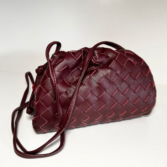 Burgundy Woven Shoulder Bag PRE ORDER 3 wks