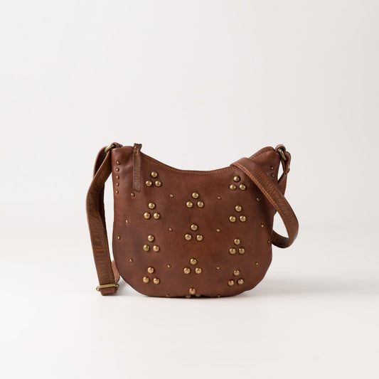 Studded Leather Crossbody Handbag