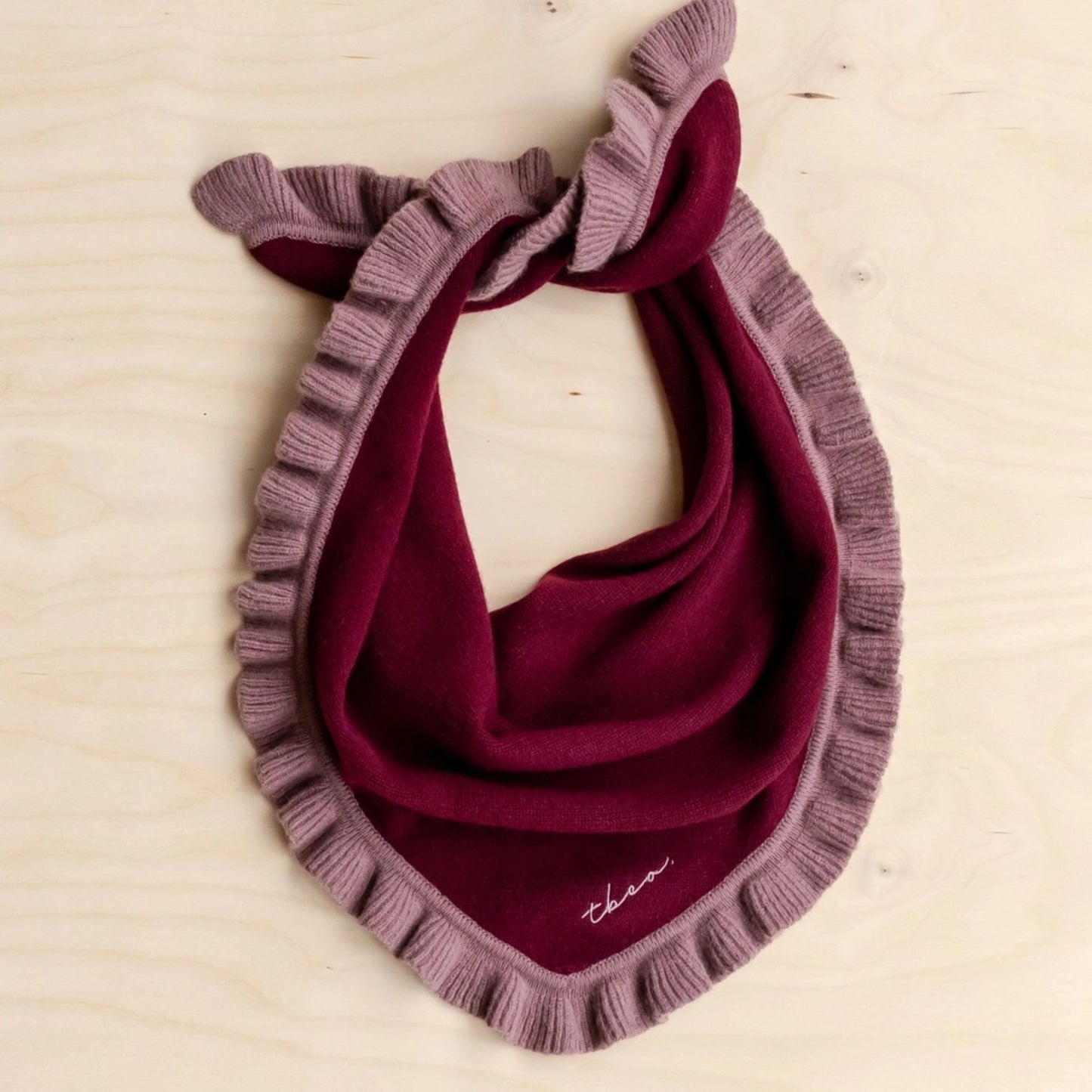 Burgundy & Pink Frill Neckerchief