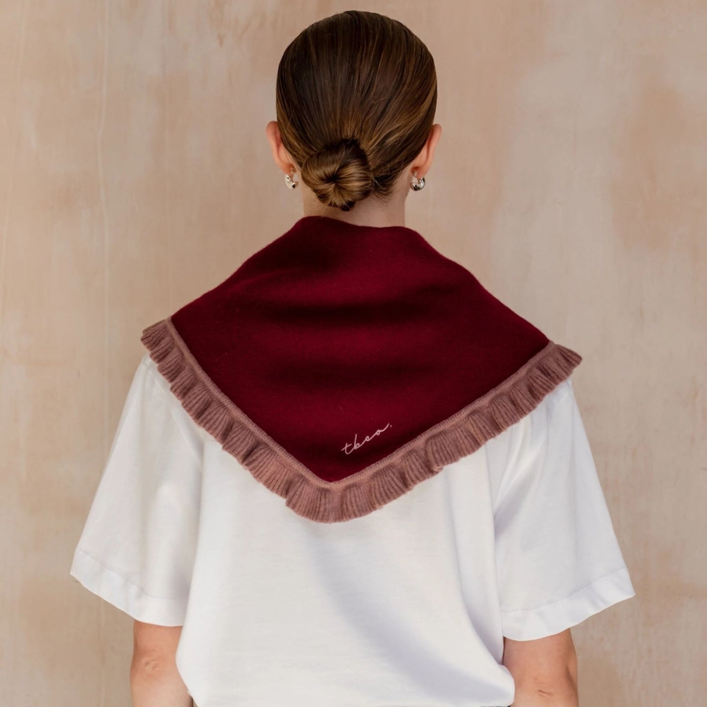 Burgundy & Pink Frill Neckerchief