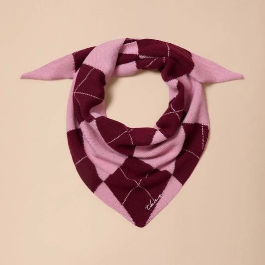 Pink & Burgundy Argyle Neckerchief