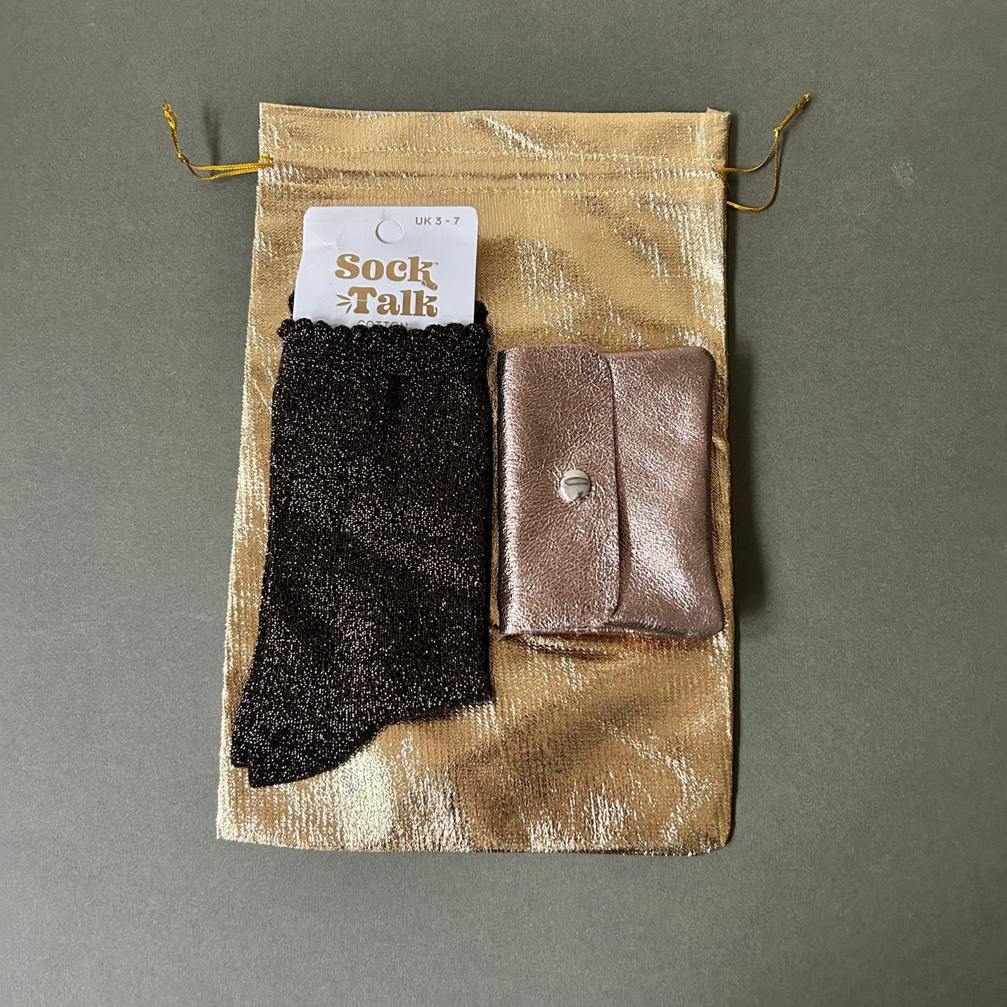 Metallic Sock & Leather Purse Gift Sets