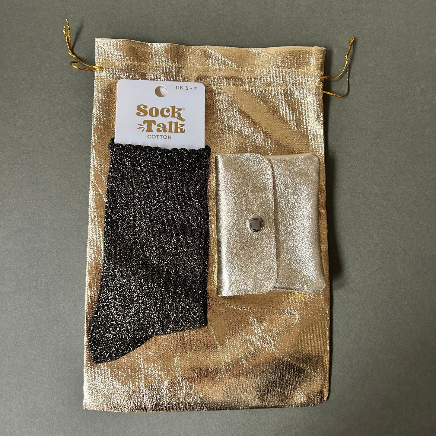 Metallic Sock & Leather Purse Gift Sets