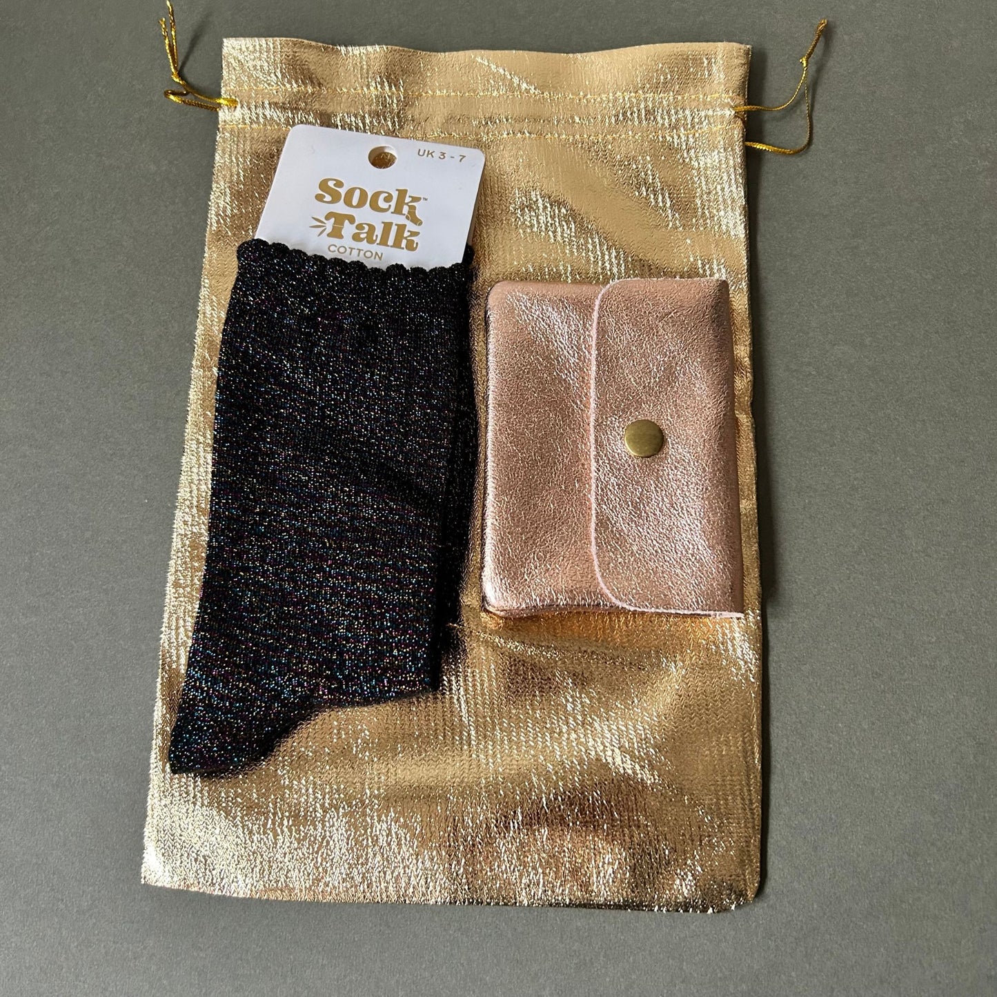 Metallic Sock & Leather Purse Gift Sets