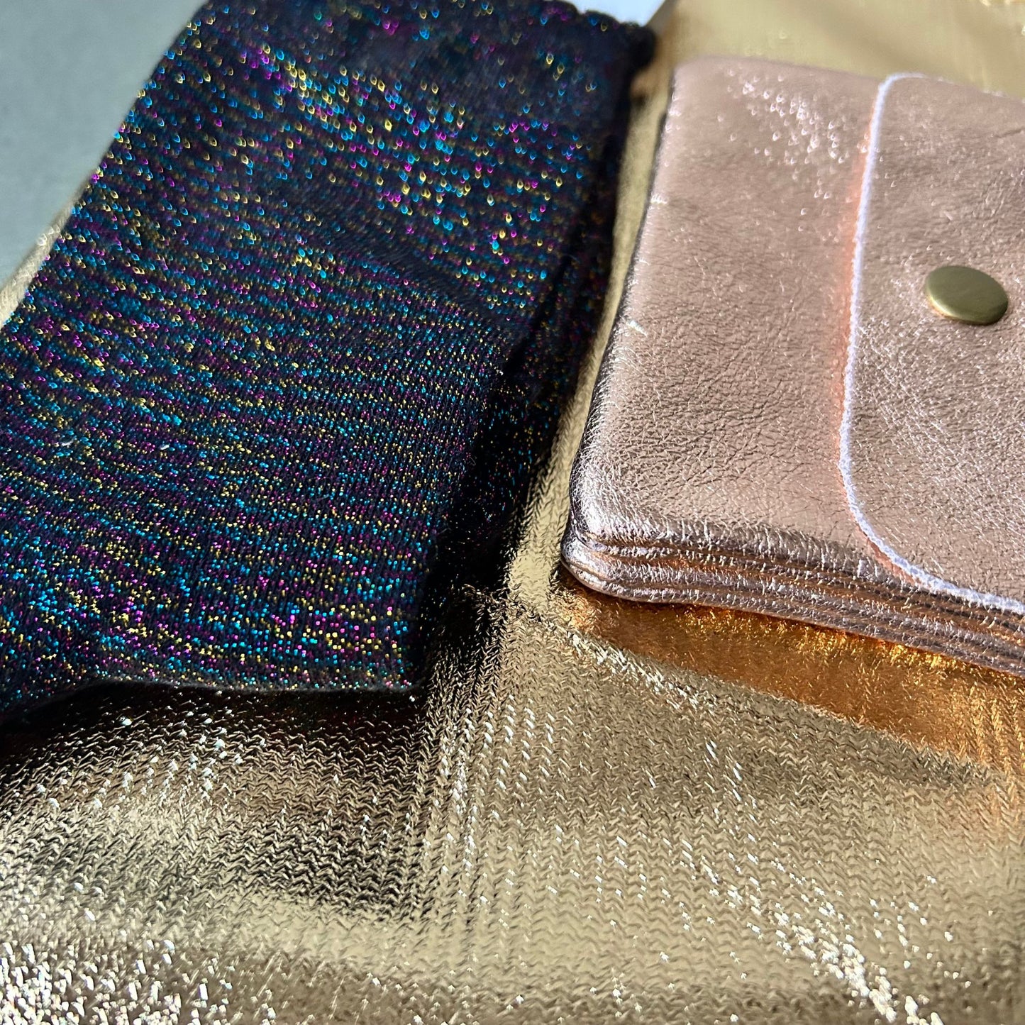 Metallic Sock & Leather Purse Gift Sets