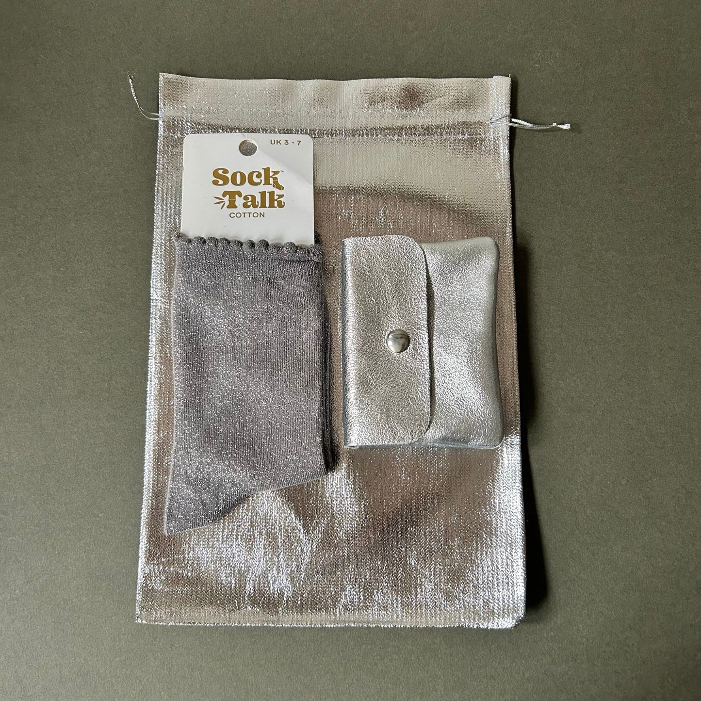Metallic Sock & Leather Purse Gift Sets