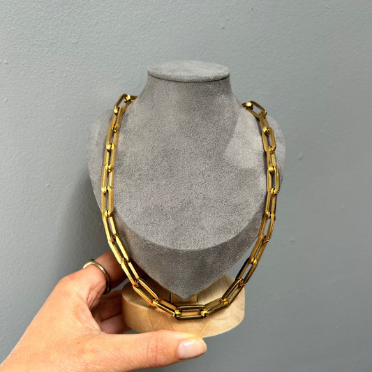 Chunky Paperclip Gold Necklace