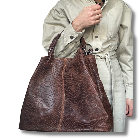 Leather Snakeskin Handbag