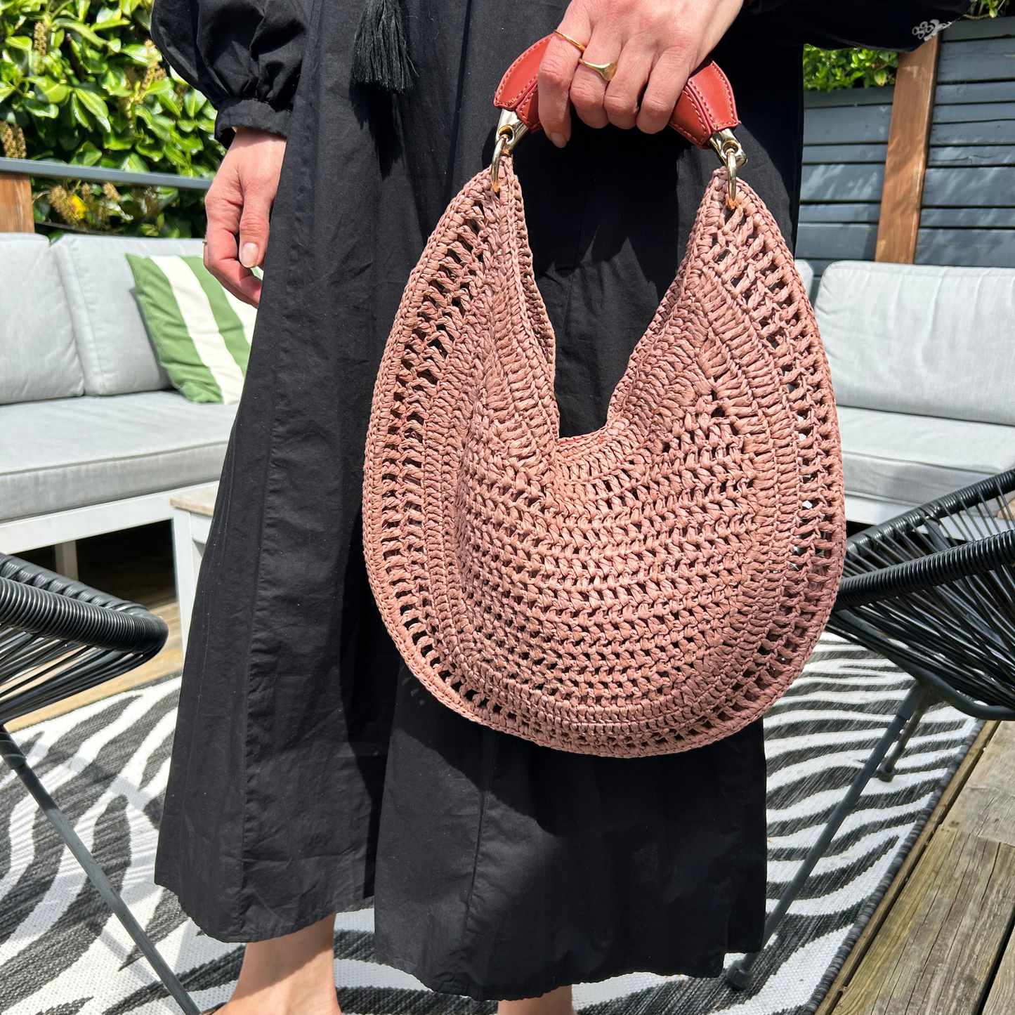 Circular Raffia bag
