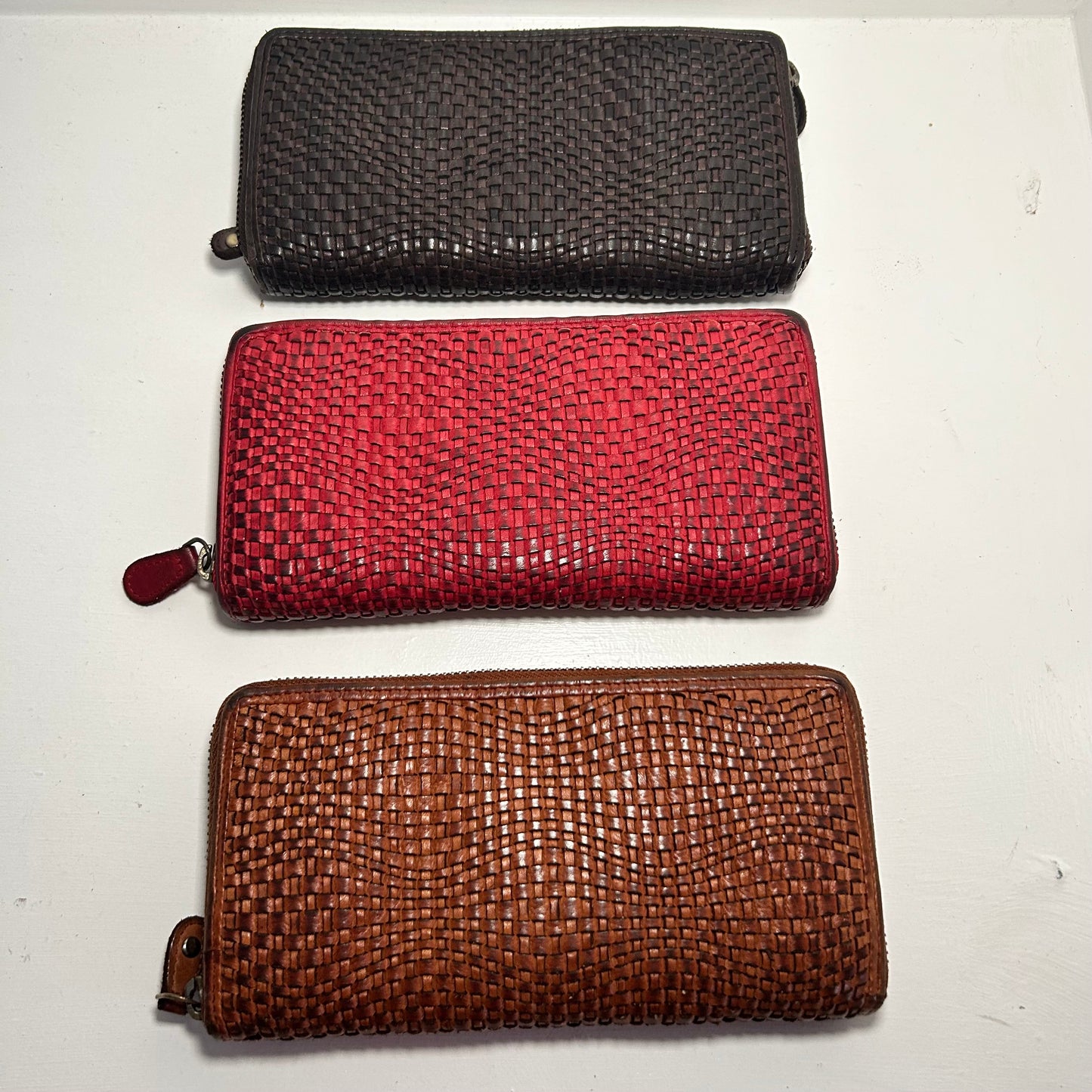 Woven Leather Purses Large
