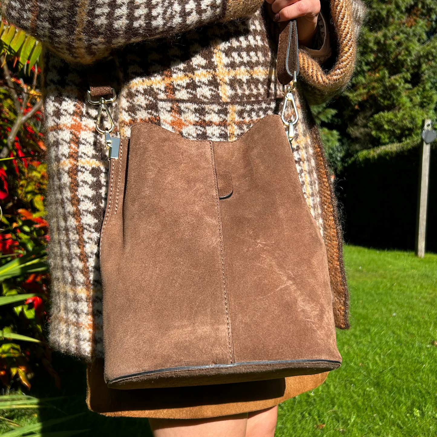 Suede Bucket Bag