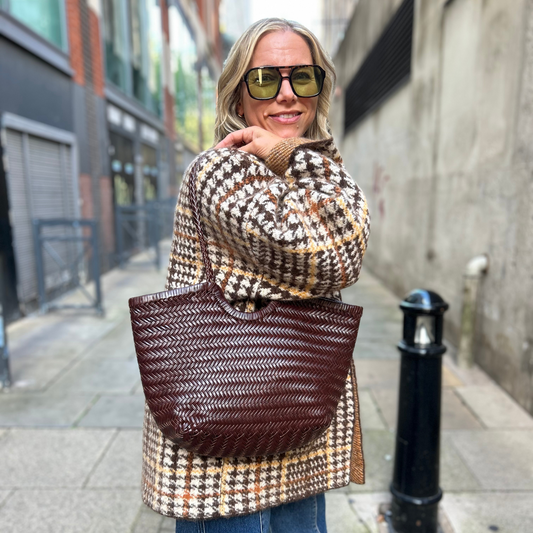 The Woven Leather Basket Bag