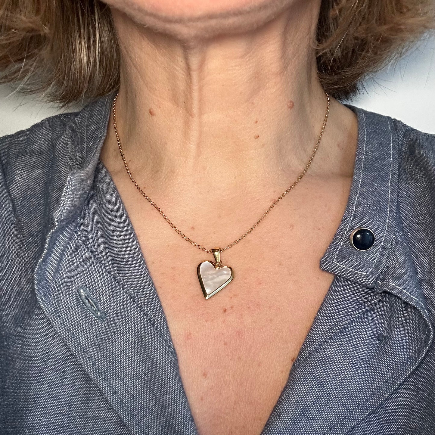 Mother of Pearl Heart Necklace