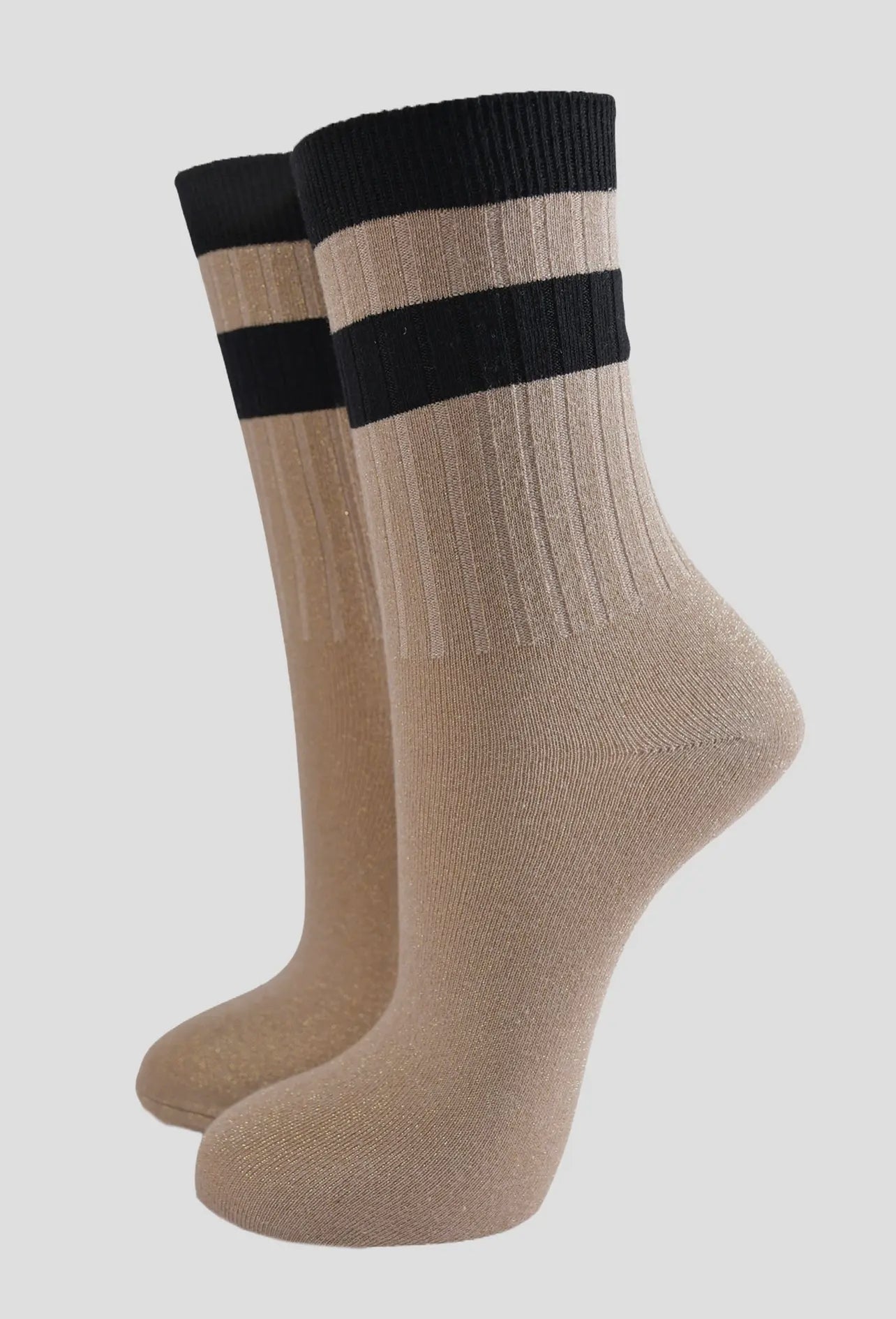 Gold Two Stripe Socks
