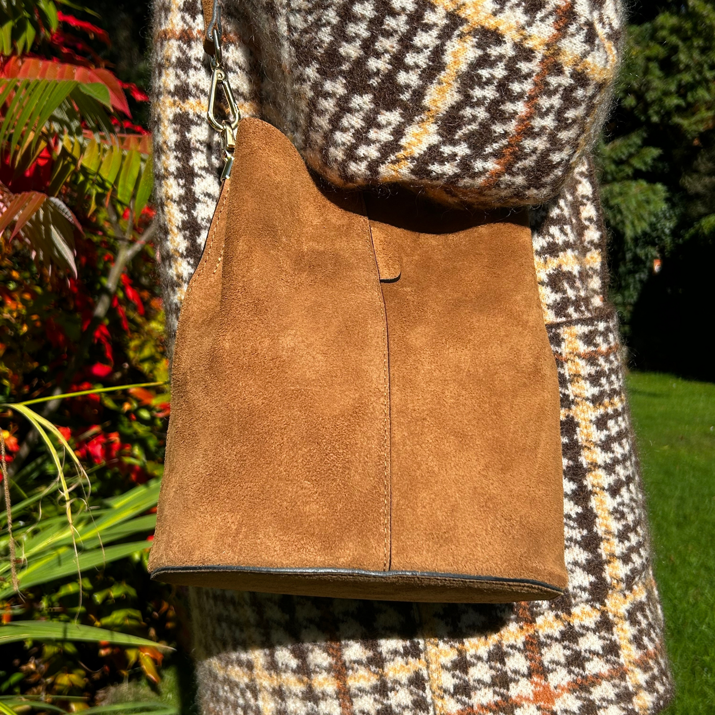 Suede Bucket Bag