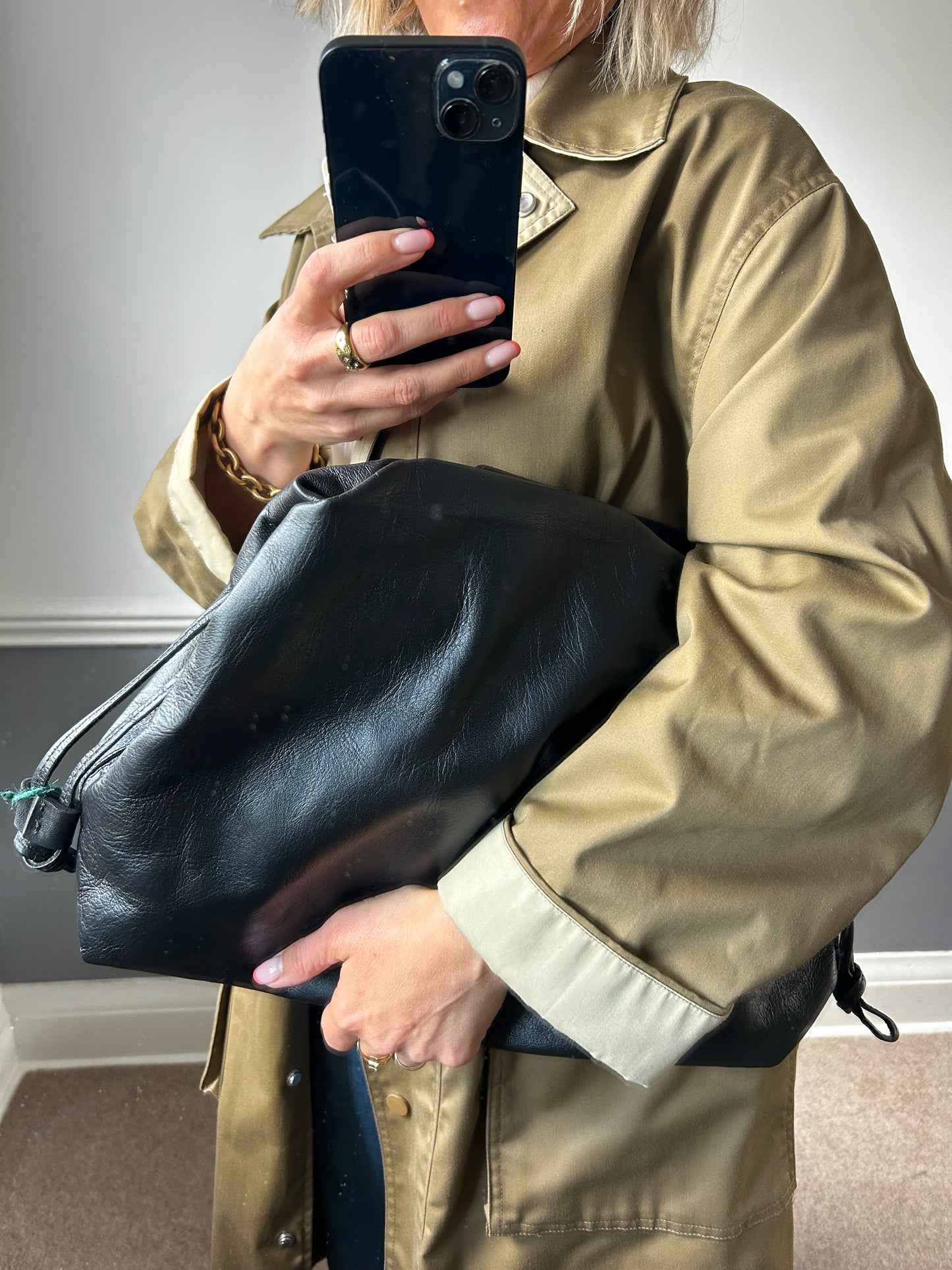 Oversized Leather Slouch Bag