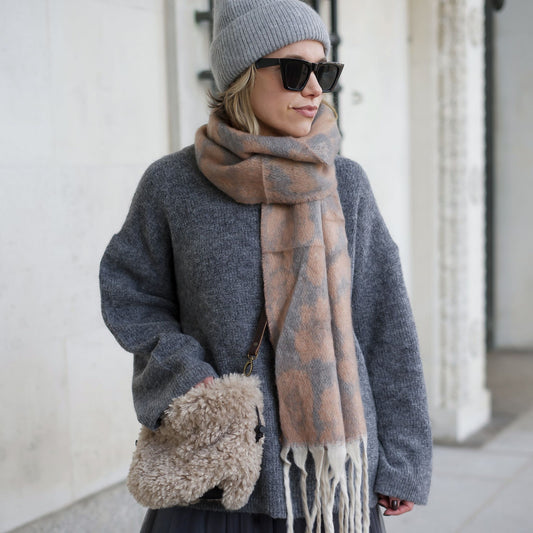 Drawstring Faux Fur and Sheepskin Bags