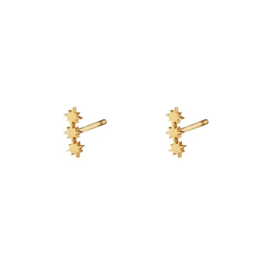 Gold Starburst Stud Earrings