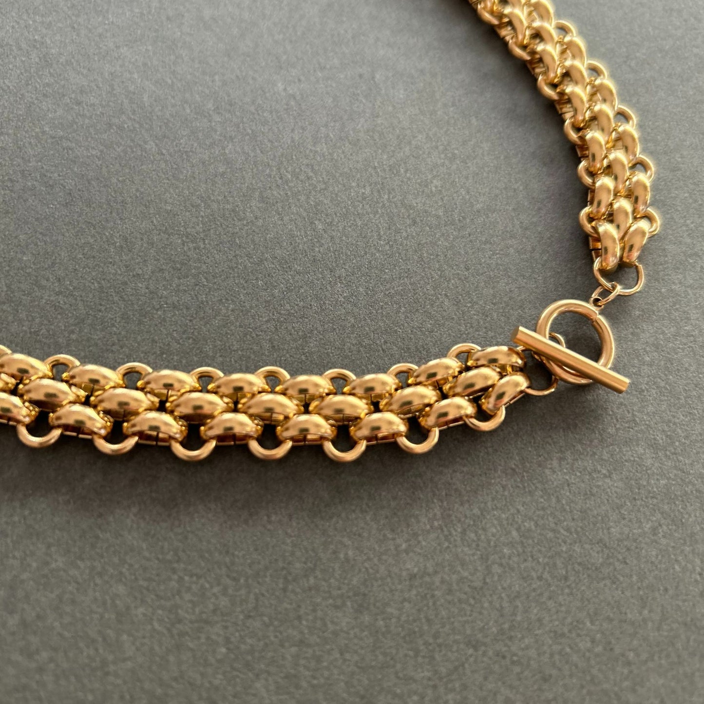 Triple Layer Chunky Gold Chain Necklace