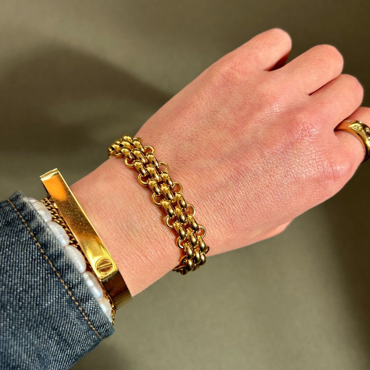Triple Layer Chunky Gold Chain Bracelet