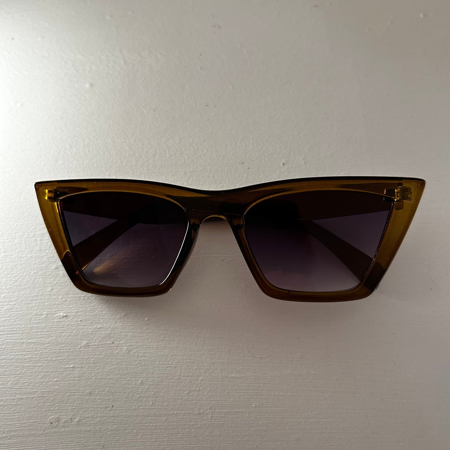 Angular Cat Eye Sunglasses (Olive and Tutti Frutti)