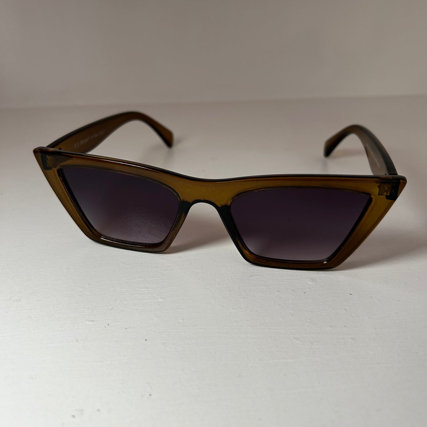 Angular Cat Eye Sunglasses (Olive and Tutti Frutti)