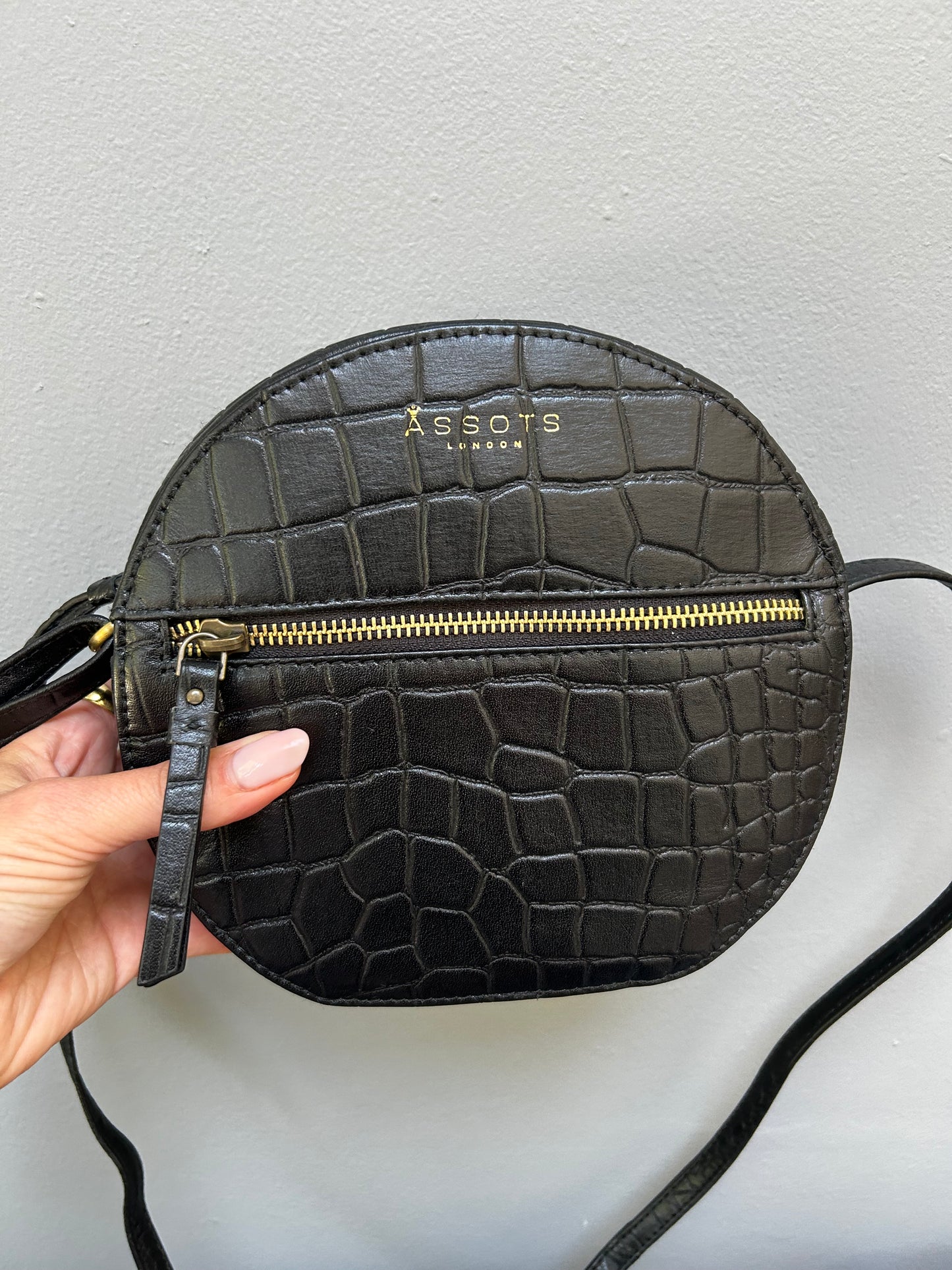 Circular Leather Bag Croc