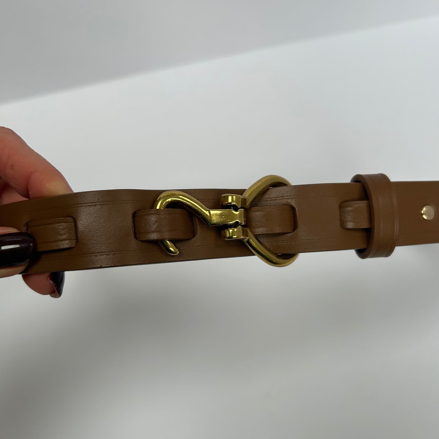 Taupe Leather Hook style belt - sample