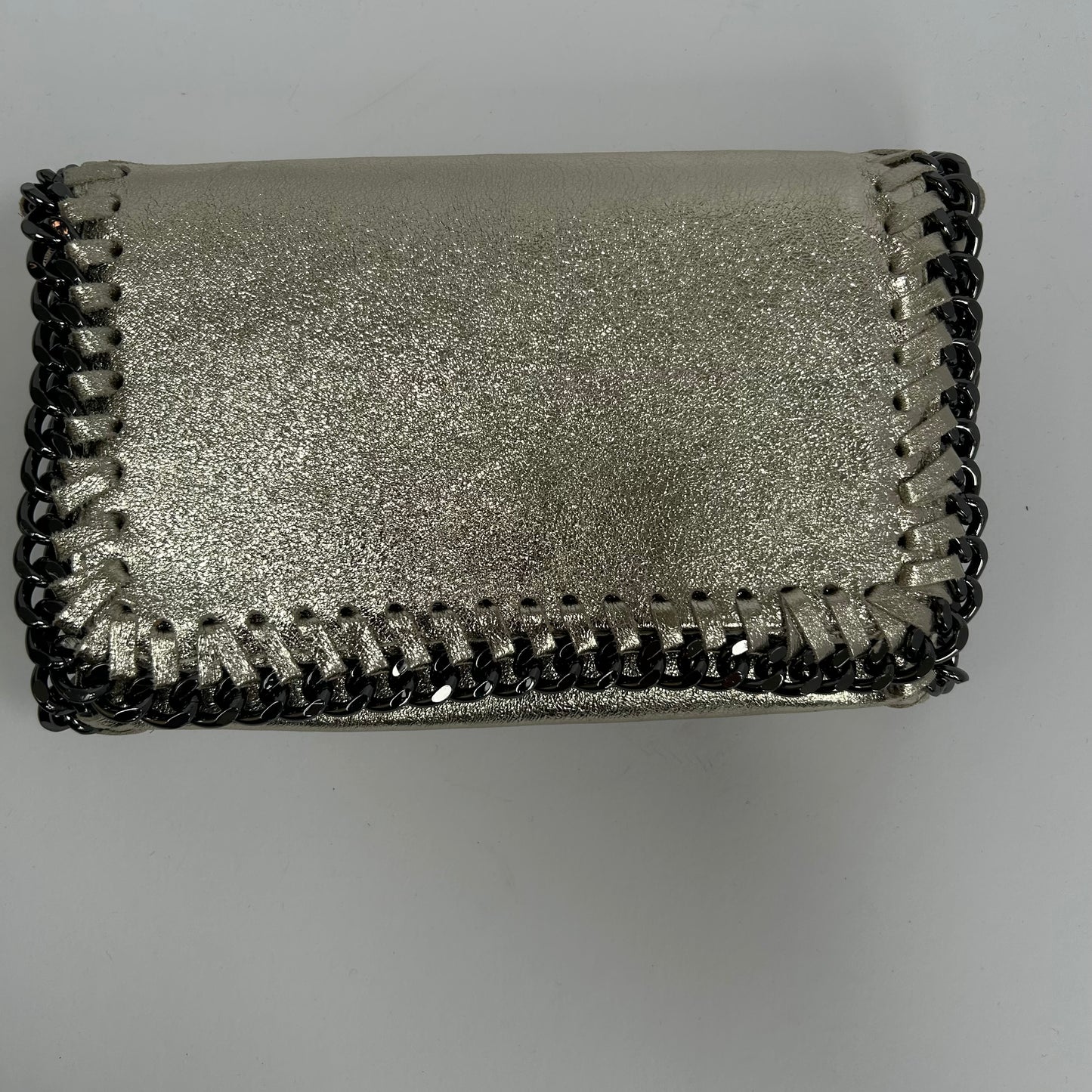 Gold and chain leather clutch / crossbody SAMPLE