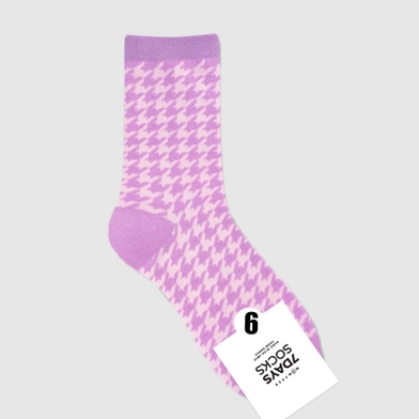 Pink & Lilac Dogtooth Socks