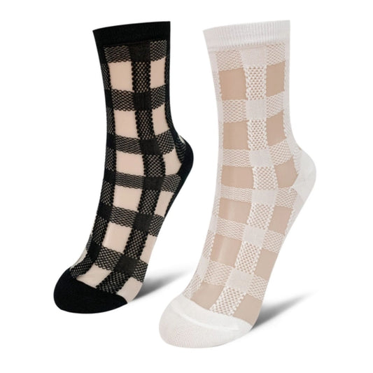 Sheer Checked Socks