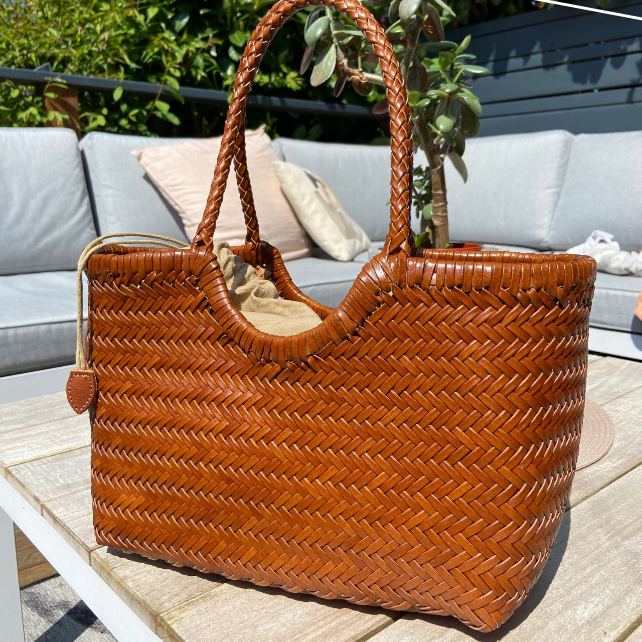 The Woven Leather Basket Bag