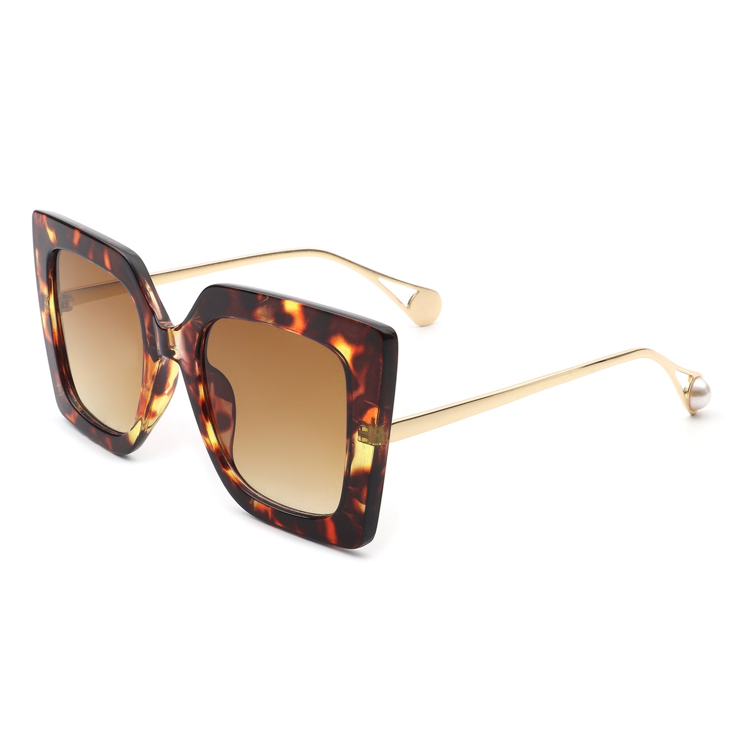 Tortoise shell oversized cat eye sunglasses