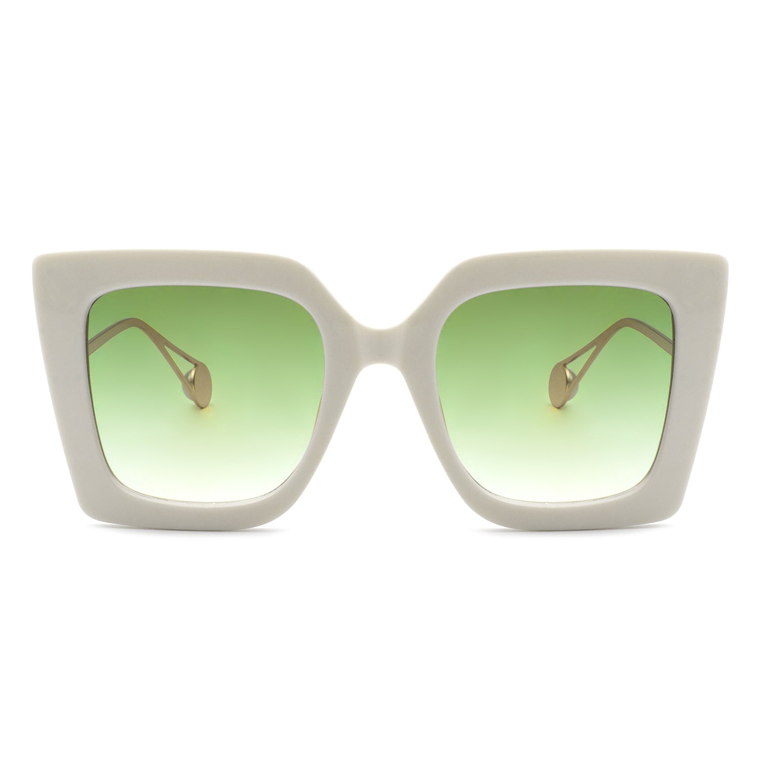 White oversized cat eye sunglasses