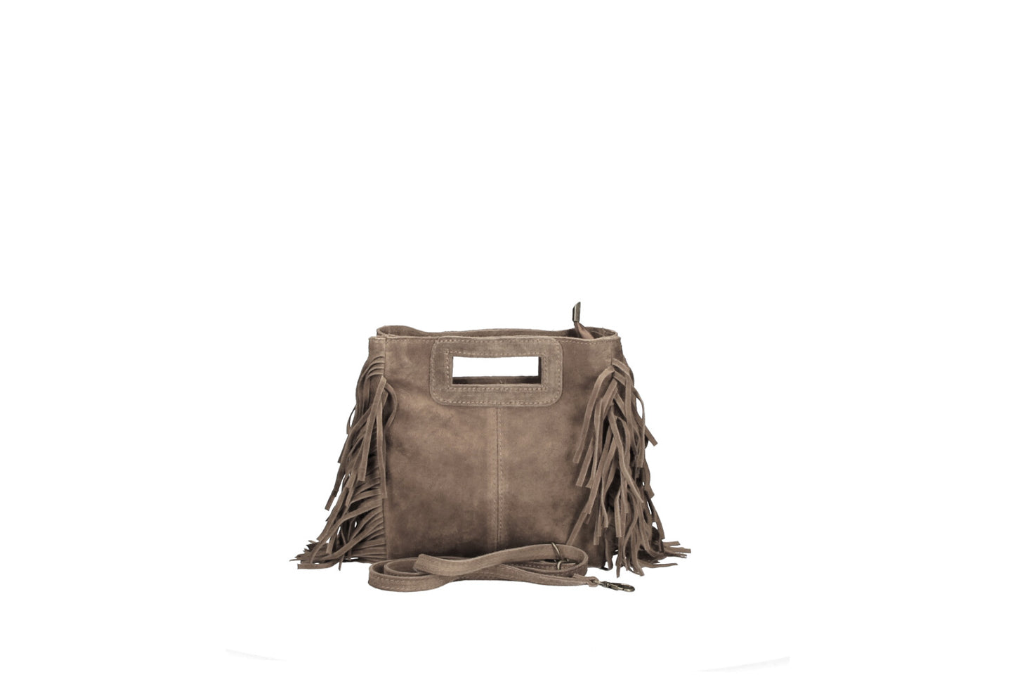 The Suede Fringed Square Bag