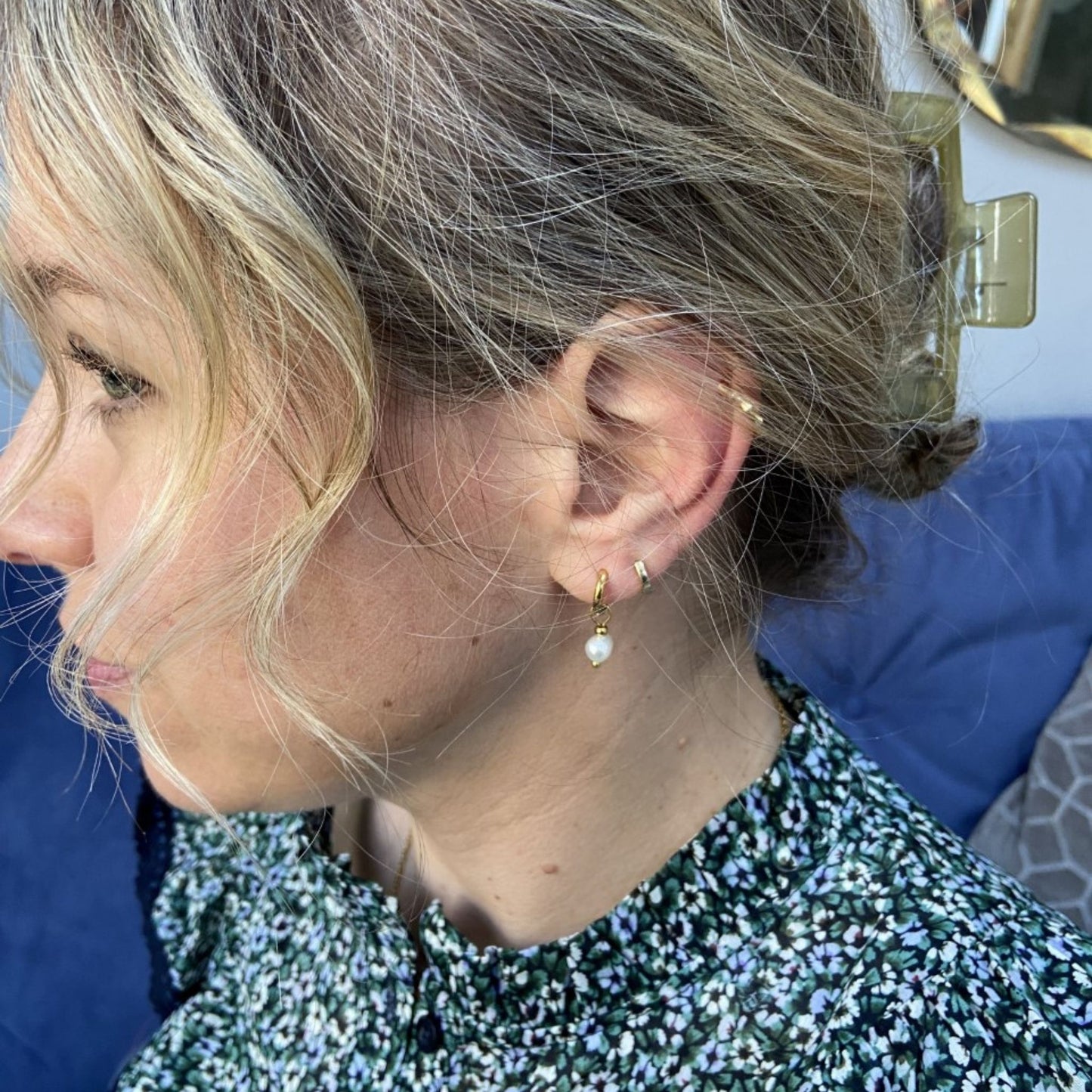 Silver Freshwater Pearl Drop Earrings