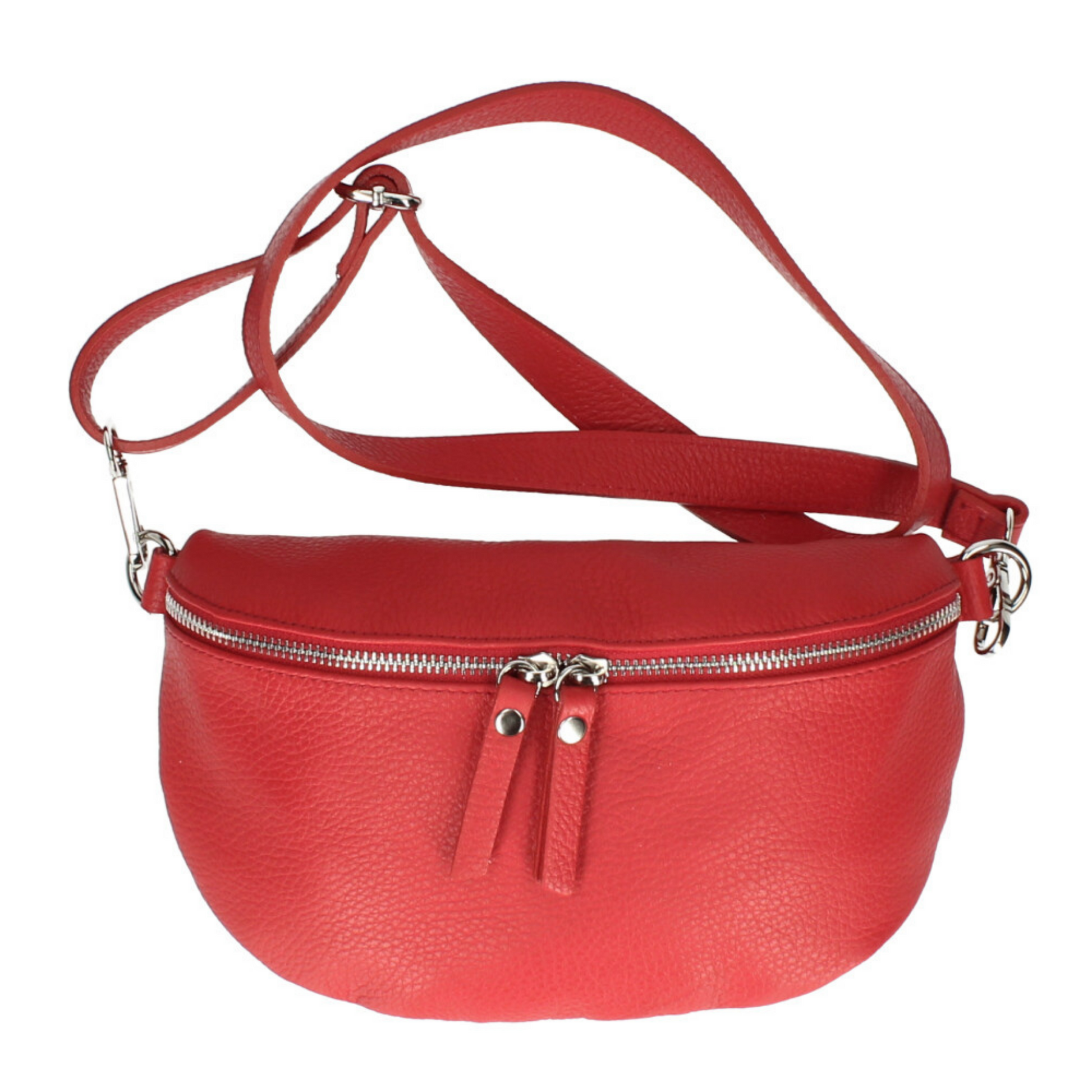 Red leather bumbag