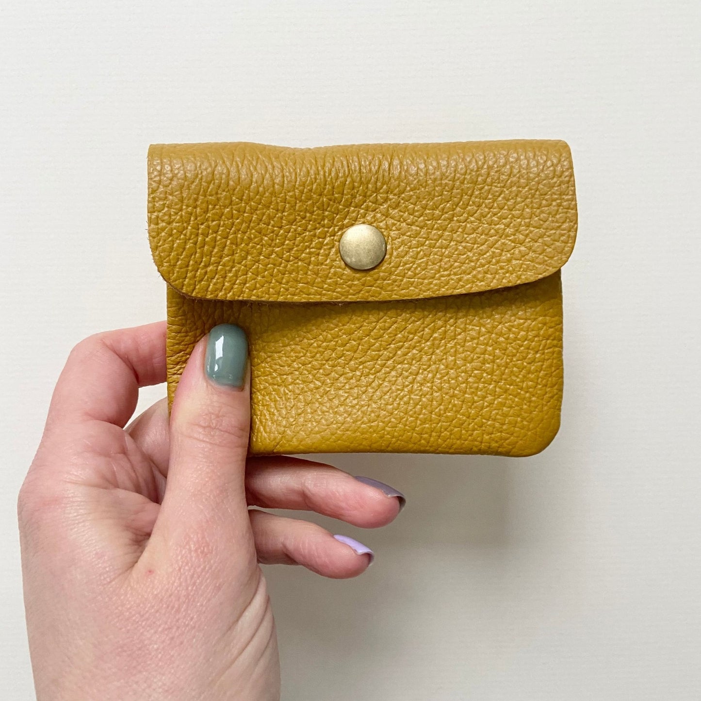 Mustard leather purse