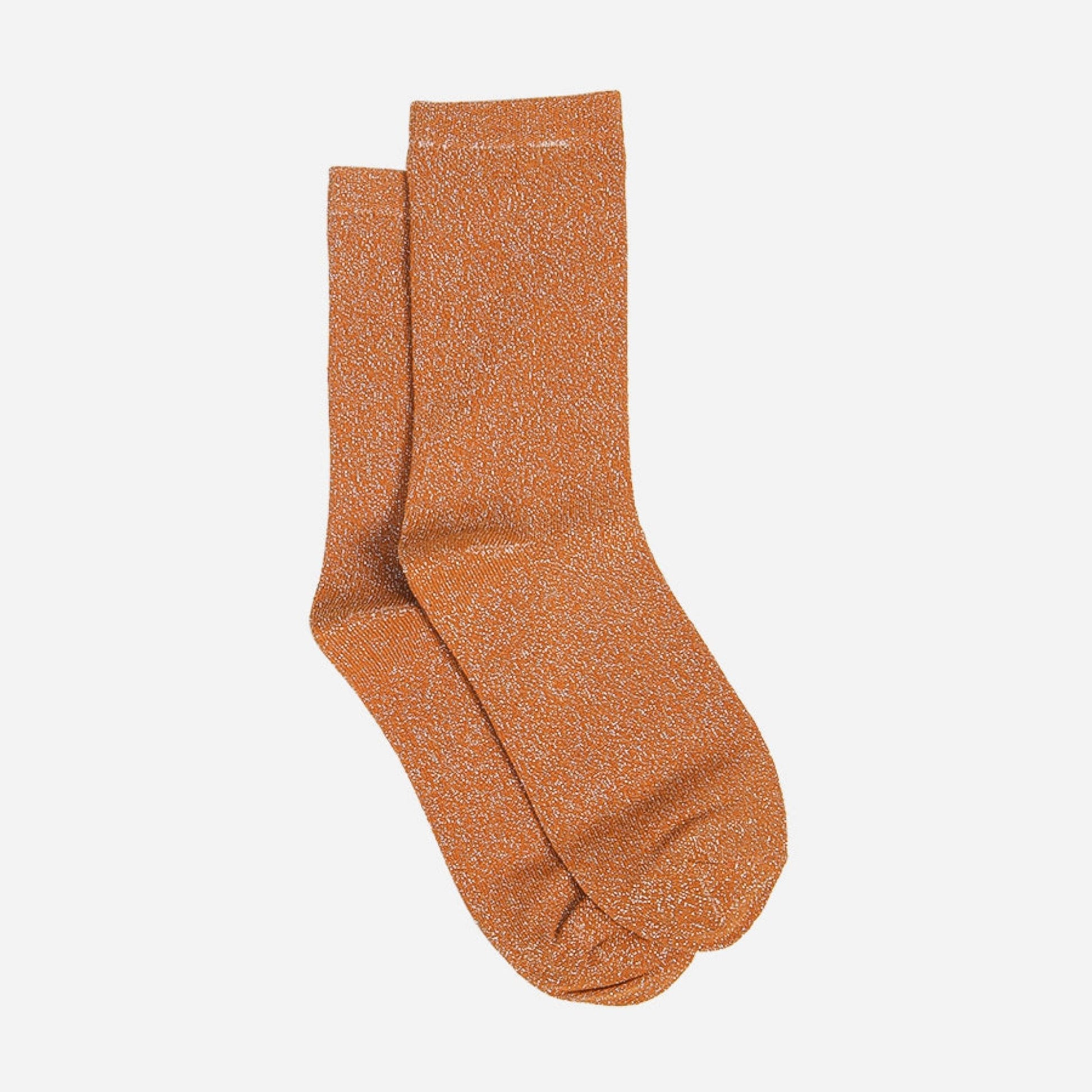 orange sparkly socks