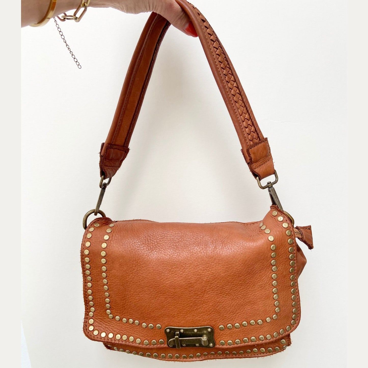 The Studded Vintage Style Leather Bag