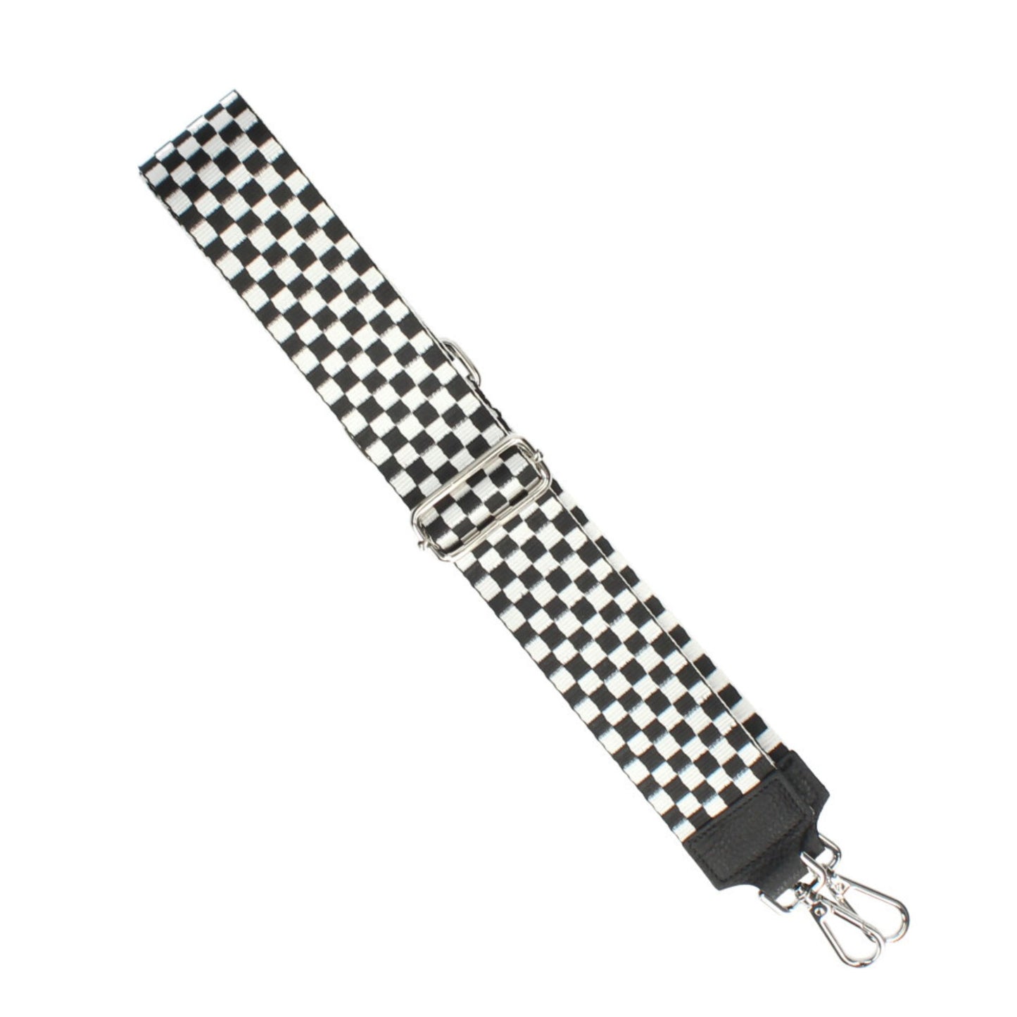 black and white checkerboard bag strap