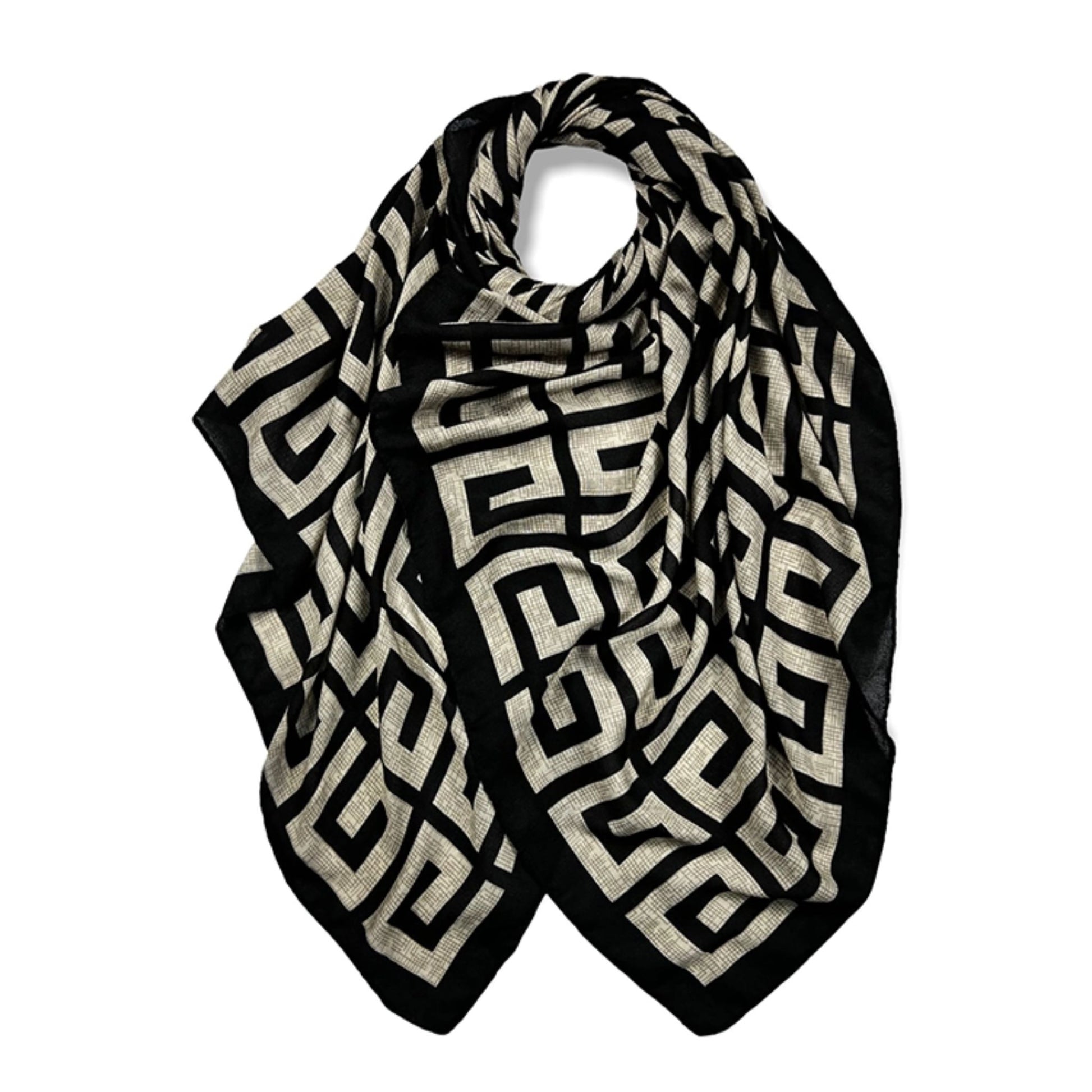 black and white scarf