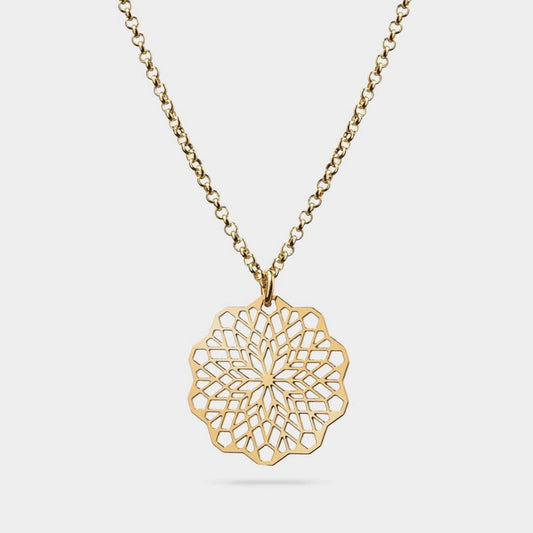 Gold Filigree Pendant Necklace