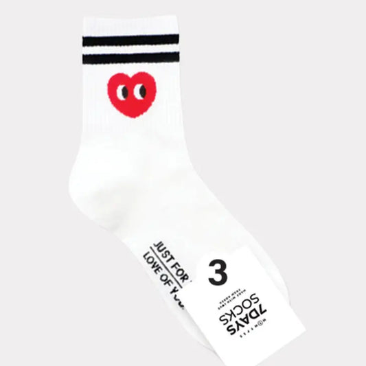 Heart & Smiley Stripe Socks