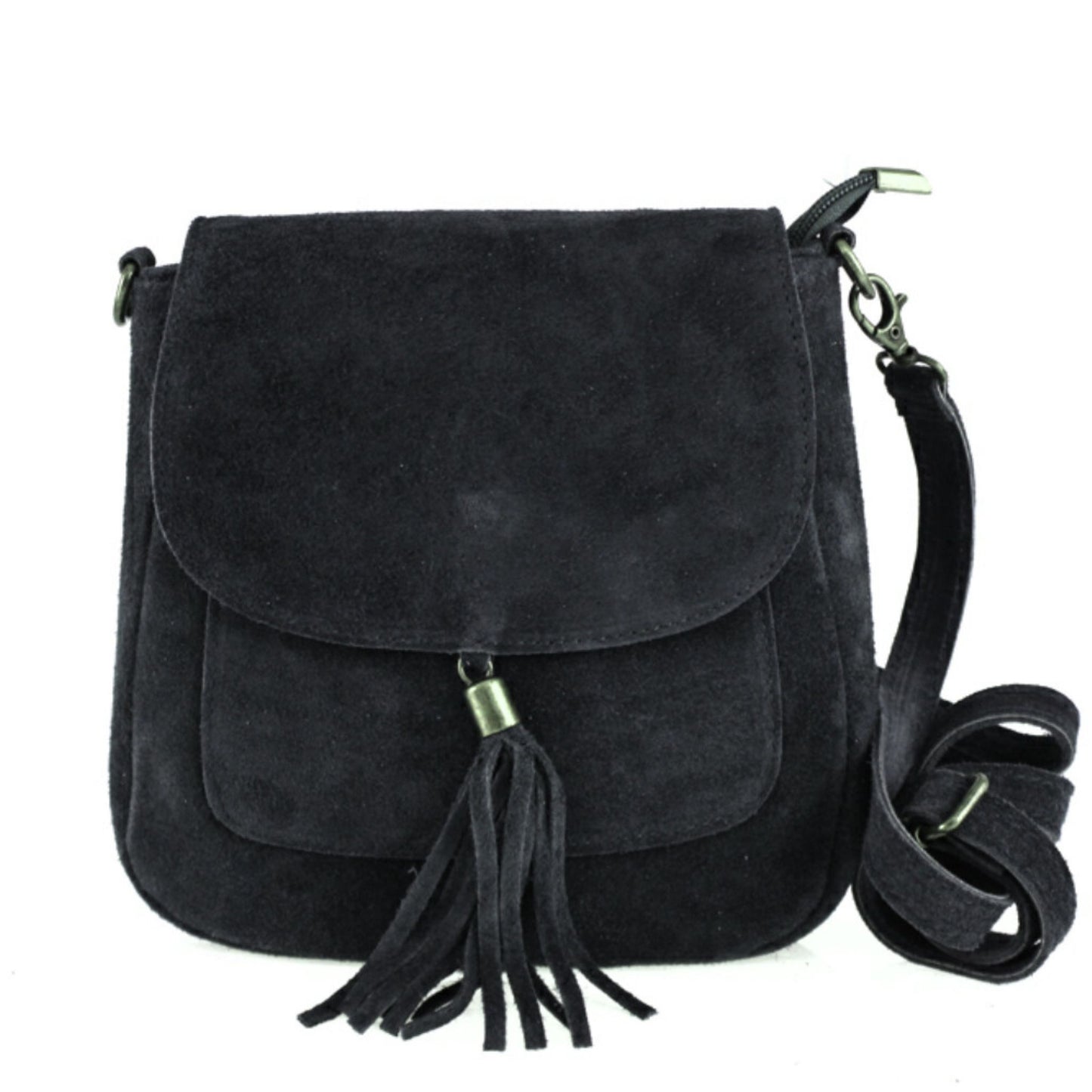 The Suede Cross Body Saddle Bag